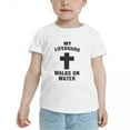 thumbnail image 2 of My Lifeguard Walks On Water Cute Toddler Tshirts for Boys Girls (White, 4T), 2 of 5