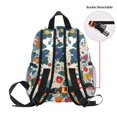 thumbnail image 5 of FORMRS School Backpack with Front Zippered Pocket 12" Student Travel Daypack, Red Japanese Floral Pattern, 5 of 6