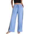 thumbnail image 2 of Pants for Women Plus Size with Side Pockets 100% Cotton Loose Casual Drawstring Yoga Pants, 2 of 9