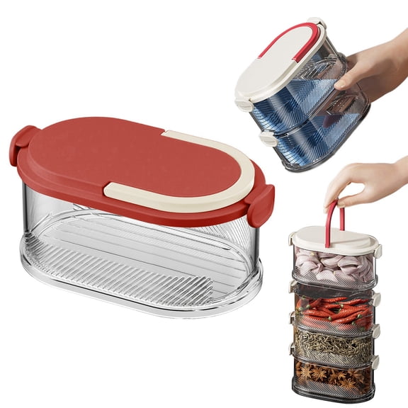 Spice Containers Set,Multi Layer Sealed Organizer Airtight Stackable Kitchen Rack Airtight Storage Organizer For Home And Kitchens Saving Herb