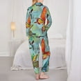 thumbnail image 5 of Junzan Retro Seamless Flying Butterflies Print Womens Pajama Sets,Long Sleeve Button Down For Women Pjs 2 Piece, 5 of 9