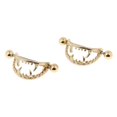 thumbnail image 4 of 1 Par de Accesorios para de Pezón para Mujer, para Pezón, Joyería No Perforante con Tornillos Oro Jinwen Anillo de pezón con dientes de calavera, 4 of 7