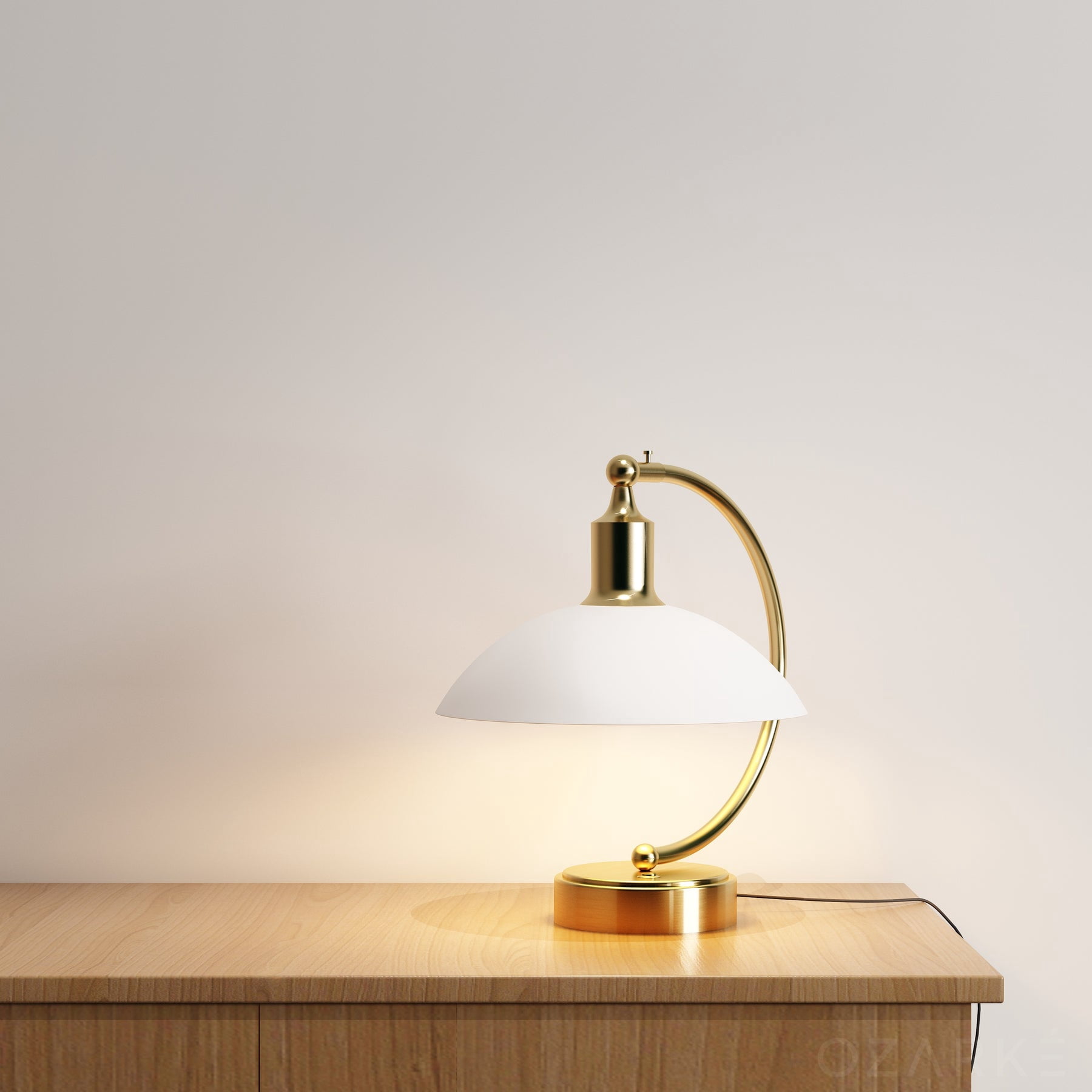 Ozarke Lotus Table Lamp - Modern Bedside Arched LED Lamp - Gold
