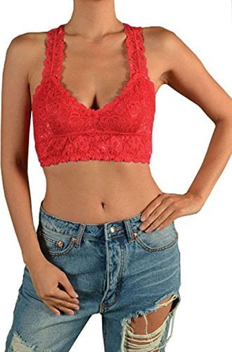 red bralette crop top