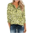 thumbnail image 5 of Craaazy Shirts For Women Button V-neck 3/4 Sleeve Tunic Blouses Gifts For Women, 5 of 6