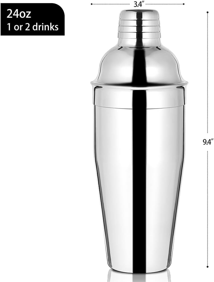  Fdit 24 oz Plastic Cocktail Shaker with Measurements Clear Drink  Mixer Martini Shaker Kit Boston Shaker Professional Bartender Shakers Tool  : Home & Kitchen