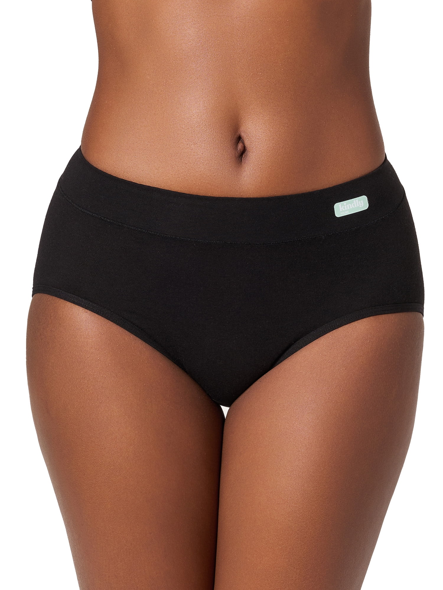 Kindly Yours Women’s Natural Comfort Cotton Modal Modern Brief Underwear, 3-Pack, Sizes XS-XXXL