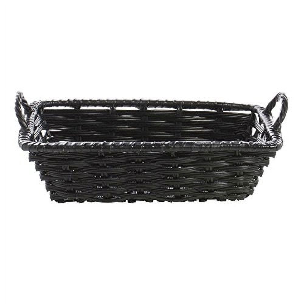 HUBERT® Black Storage Basket with Handles Plastic - 11"L x 8"W x 3"H
