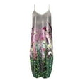 thumbnail image 3 of Robe Bohème pour Femmes Sans Manches Grande Taille Longue Maxi avec Poches Été Décontractée Robe de Plage Imprimé Floral, 3 of 4