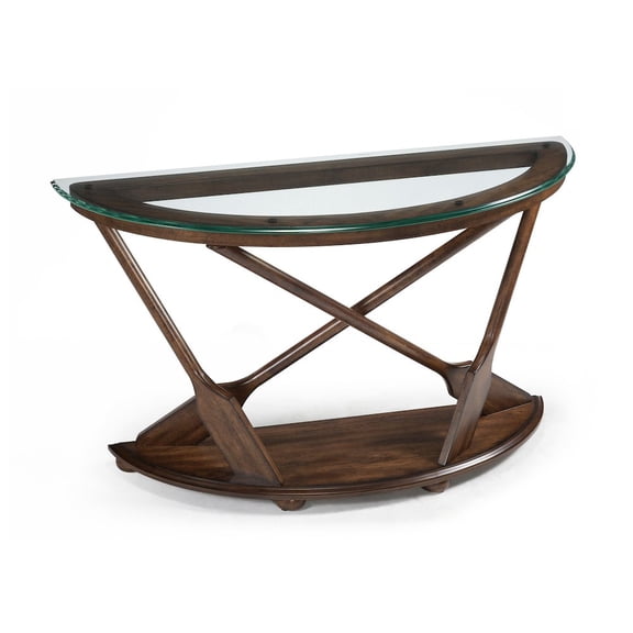 Magnussen Beaufort Sofa Table with Dark Oak Base and Glass Top