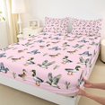 thumbnail image 3 of Homewish Cute Mallard Duck Queen Sheet Sets,Country Farmhouse Lodge Flat Sheet,Pink Green Gray Queen Fitted Sheet For Kids,Microfiber Bedroom Decor,4-Piece, 3 of 7