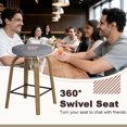 thumbnail image 5 of CQSXDA Backless Swivel Bar Stools Set of 2, Comfortable Fabric Upholstered 26 Inch Height Stools Ideal for Restaurants and Homes，Gray, 5 of 9