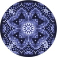 thumbnail image 1 of Ahgly Company Machine Washable Indoor Round Transitional Light Slate Blue Area Rugs, 7' Round, 1 of 7