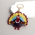thumbnail image 2 of Jiibva Cute Turkey Key Cover PU Keychain with Playful Design Practical Key Holder Stylish Bag Charm Pendant, 2 of 7