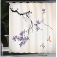 thumbnail image 3 of Ambesonne Japanese Shower Curtain, Coral Hues Cherry Blossoms, 69"Wx70"L, Purple Grey, 3 of 4