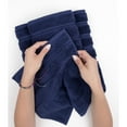 thumbnail image 5 of American Soft Linen Luxury 3 Piece Towel Set, 100% Cotton Turkish Towels for Bathroom, Navy Blue, 5 of 6
