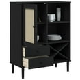 thumbnail image 2 of vidaXL Highboard SENJA Rattan Look Black 90x40x112cm Solid Wood Pine, 2 of 5