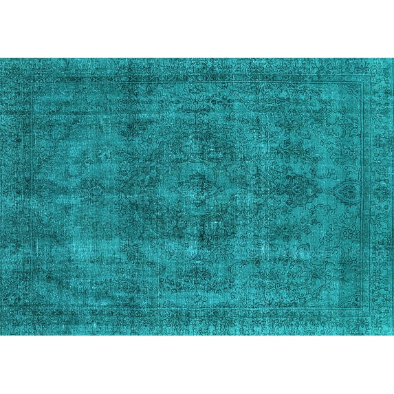 Ahgly Company Indoor Rectangle Oriental Light Blue Industrial Area Rugs, 8' x 10'