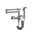 thumbnail image 2 of Kitchen Mixer Tap With Sprayer Hot And Cold Stream Wall Mount Pot Filler Faucet Pull Out Two Hole Wholesale Black ,Easy to Install, 2 of 7