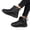 Black, variant on Boots for Women Front Zipper Fashion Platform Non Slip Ankle Booties Leather Warm Comfy Outdoor Snow Shoes