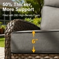 thumbnail image 3 of POCASSY 5 Pieces Outdoor Patio Furniture Set with Swivel Glider Patio Chairs Set of 2, Brown Wicker High Back Outdoor Conversation Set with Swivel Patio Chair, Ottoman, and Side Table, Gray Cushion, 3 of 17