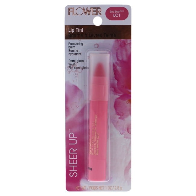 FLOWER Sheer Up Lip Tint, LC1 Bare Blush, 0.1 Oz.