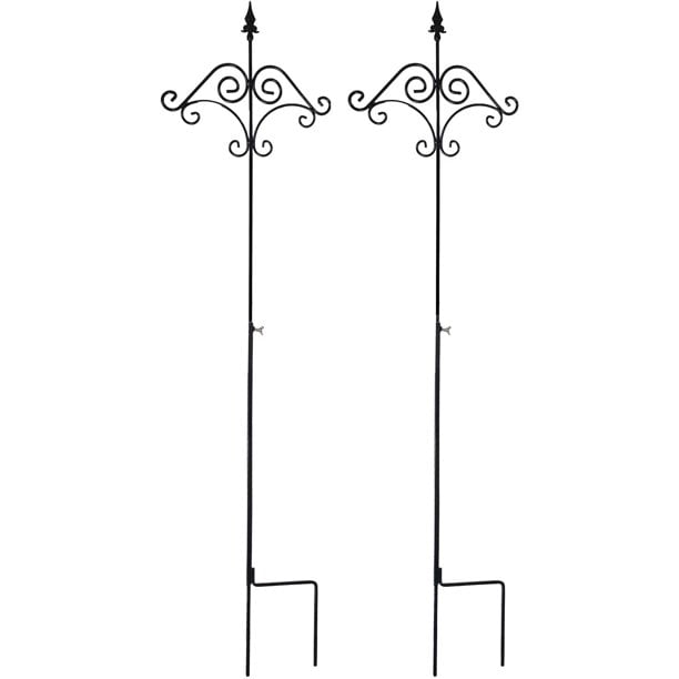 Wind Chimes and use at Weddings Lanterns Super Strong Ashman 91 Inch Adjustable Shepherds Hook With Floral Design 5/8 Inches Thick Rust Resistant Steel Hook for Hanging Plant Baskets Bird Feeders