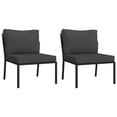 thumbnail image 2 of vidaXL 5 Piece Garden Lounge Set with Grey Cushions Steel, 2 of 5