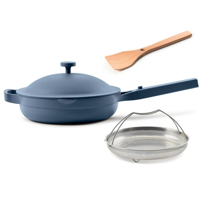 Sartén Our Place Always Pan de 2.0-10.5” (2.6 qt) antiadherente y libre de toxinas | Sartén de aluminio 10 en 1 patentada | Apta para horno, inducción y todo tipo de cocinas hasta 450 °F | Sal azul