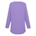 thumbnail image 4 of Breezora Womens Long Sleeve V Neck Button Down Shirt with Dropped Shoulder and Rounded Hem XXXL Size Light Violet, 4 of 5