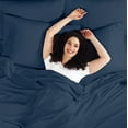 thumbnail image 6 of Empyrean Bedding  18"-24" Extra Deep Pocket Sheets Set - Ultra Soft Luxury Bed Sheet Set Twin XL - Navy Blue, 6 of 9