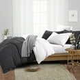 thumbnail image 2 of SGI Bedding Cal King Size Duvet Covers Egyptian Cotton 1000TC 3 Piece Set Dark Gray Reversible, 2 of 8