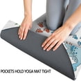 thumbnail image 3 of White Cartoon Dinosaurs Leaves Footprints Pattern Hot Yoga Mat Towel Non Slip for Hot Yoga - Quick-Drying Yoga Mat Cover with 4 Corner Pockets with Travel Bag - Hot Yoga Towel Non Slip 74"x26", 3 of 6