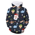 thumbnail image 2 of Bysome Toddler Boys Hoodies Sweatshirts Size 3-4 Years Little Girls Unisex 3D Christmas Dinosaur Printed Pullover For Girls With Pocket Long Sleeve Crew Neck Cute Print Boys Tops Dark Blue, 2 of 3
