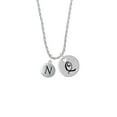 thumbnail image 2 of Delight Jewelry Silvertone Capital Letter - N - Pebble Disc - Silvertone Script Initial Disc - Q - Charm Necklace, 20"+3", 2 of 4