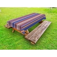 thumbnail image 1 of Abstract Outdoor Tablecloth, Gradient Color Vertical Stripes Lines Art Retro Graphic Display, Decorative Washable Fabric Picnic Tablecloth, 58 X 120 Inches, Violet Blue Peach Salmon Red, by Ambesonne, 1 of 2