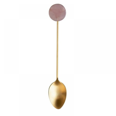 

Magazine Coffee Stirring Spoon Simple Acrylic Gold-plated Geometric Shape Dessert Spoon