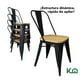 thumbnail image 4 of Set De 2 Sillas Tolix Con Asiento De Madera Para Comedor Interior Exterior negro, 4 of 8