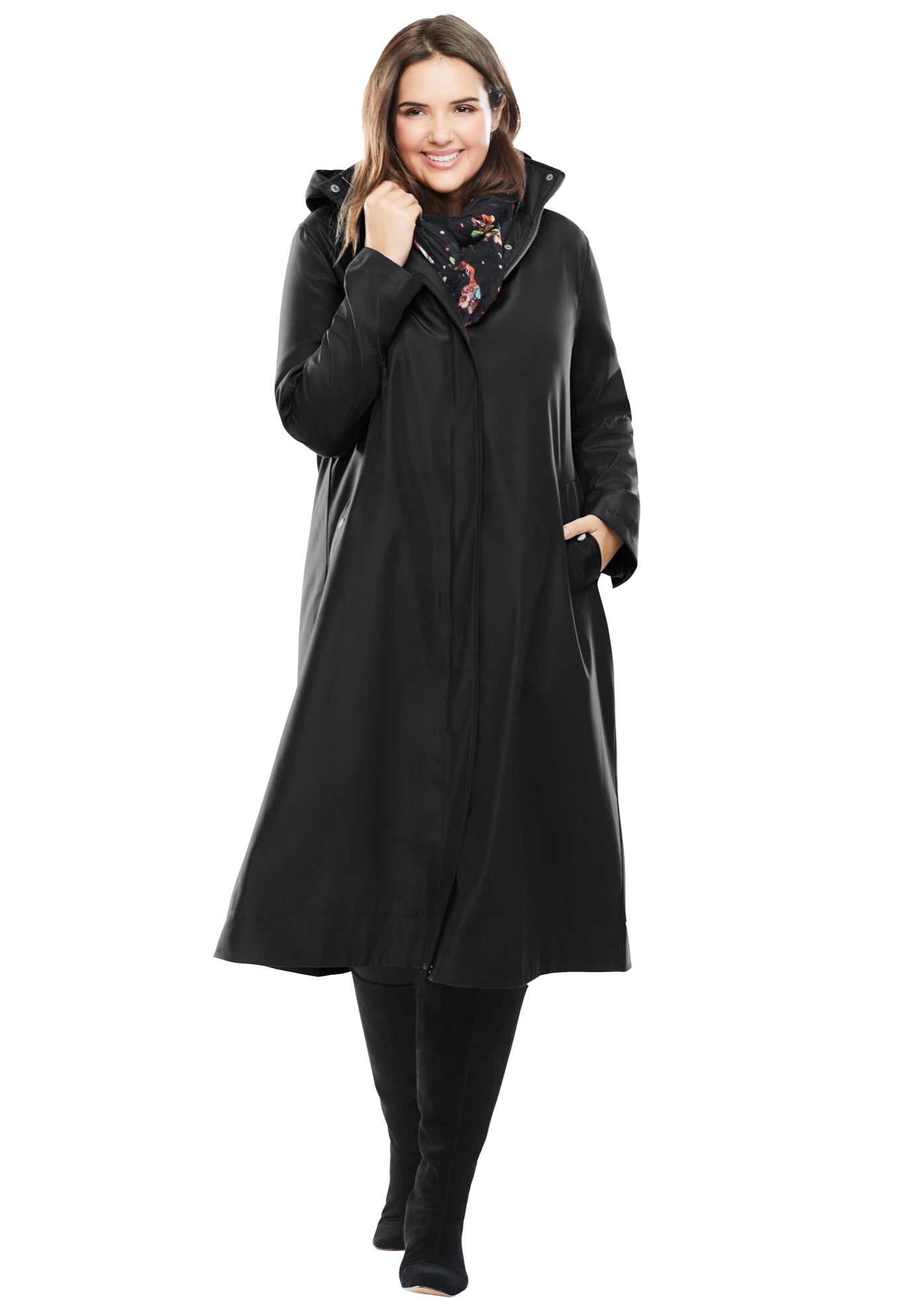 Plus size long raincoat sale