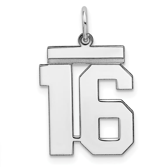 Sterling Silver Sterling/Silver Polished Number 16 Charm Pendant