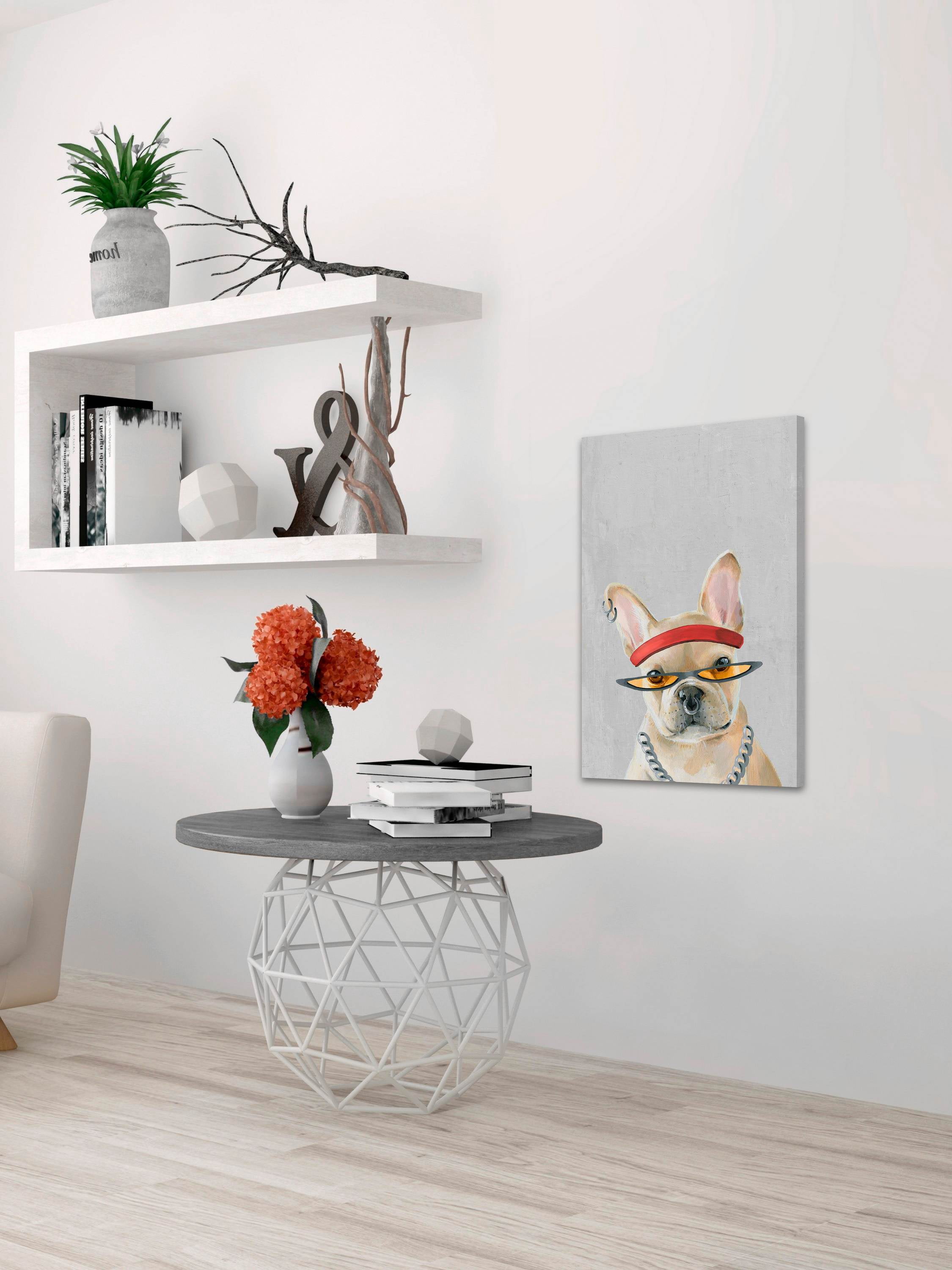 Marmont Hill "Hip-hop Dog" Painting Print on Wrapped Canvas