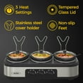 thumbnail image 2 of Sunvivi Small Slow Cooker Triple Food Warmer Buffet Servers with 3 Ceramic Pot 1.5 Quart Crock, Perfect for Parties, Entertaining & Holidays, 2 of 11