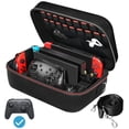 thumbnail image 1 of Carrying Storage Case for Nintendo Switch/For Switch OLED Model (2021),Portable Travel All Protective Hard Messenger Bag Soft Black, 1 of 5