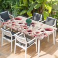 thumbnail image 2 of Pink Flowers Table Cloths for 3 Foot Rectangle Tables, Spring Watercolor Botanical Floral Beige Patio Waterproof Elastic Fitted Tablecloths, Washable Rectangular Table Cover for Camping, 2 of 8