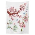 thumbnail image 3 of Ambesonne Floral Tablecloth Rectangular Table Cover, Vivid Flowering Branch, 52"x70", Pink Brown Green, 3 of 4