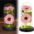 thumbnail image 2 of Forever Flowers Preserved Sunflower - Gifts with Light in Glass Dome for Mom Grandma Wife Girlfriend, Pink Flower for Christmas, Valentine's Day, Anniversary.Birthday, 2 of 7
