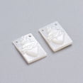 thumbnail image 2 of 5pcs Natural White Shell Mother of Pearl Shell Charms Rectangle 11x8x2mm Hole: 0.8mm, 2 of 3