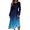 Royal Blue, variant on Women's Autumn Winter Casual Round Neck Long Sleeve Gradient Print Long Dress, Black, Size L