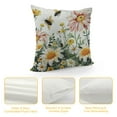 thumbnail image 4 of Nawypu Spring Floral Pillow Cover with Butterflies and Bees, Watercolor Yellow and White Flowers, Decorative Cushion Case for Home and Living Room Decor, 4 of 5