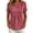 Hot Pink, variant on Women's Blouse Tops Short Sleeve Crew Neck Button Front Summer Shirts Solid Color Lightweight Breathable Fashion Tunics